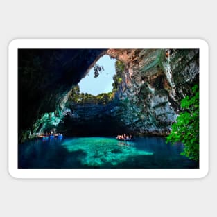 Melissani cave-lake, Kefalonia island Sticker